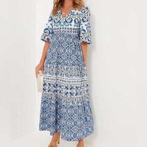 NWT Tuckernuck Majolica Tile Ginger Dress S